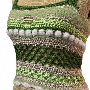 Handcrafted Green Crochet Women's Top